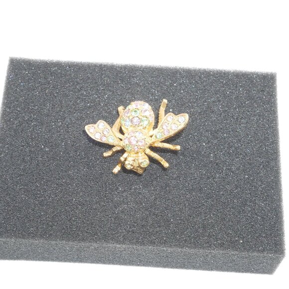 Joan Rivers Bee Brooch Pin Gold-Tone Rhinestone Sparkle Insect Jewelry #4 - Picture 2 of 4